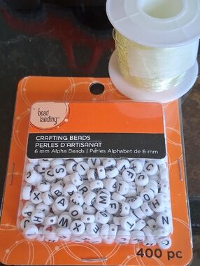 ALPHABET BEADS AND STRETCHY CORD